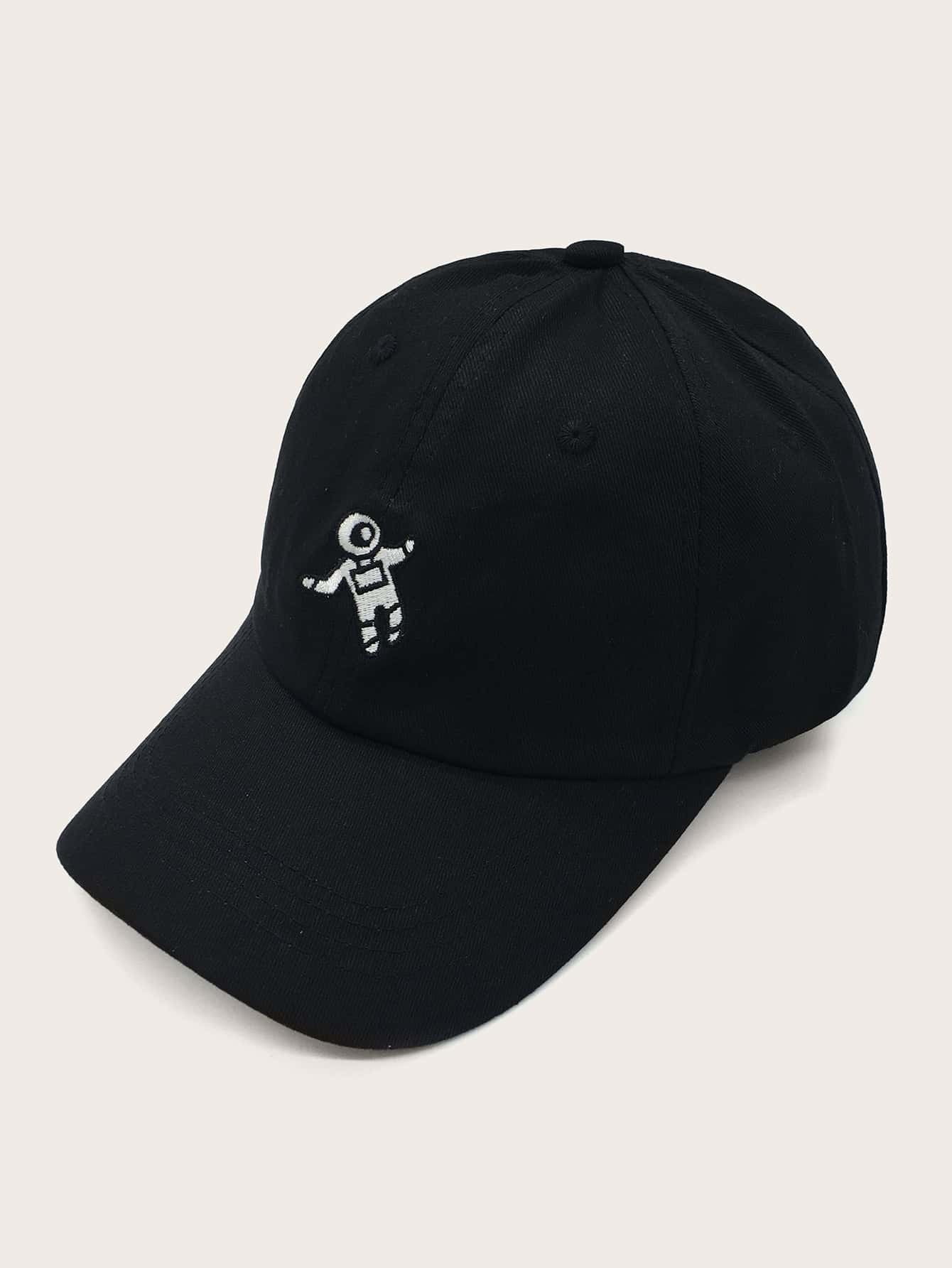 Gorro béisbol de hombres con patrón de astronauta - Negro - Ver 1