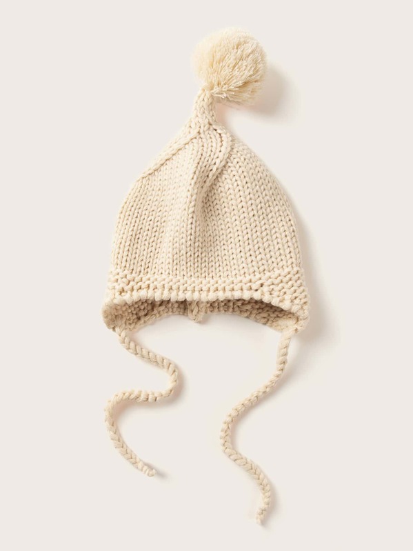 

Baby Braided Knitted Beanie, Beige