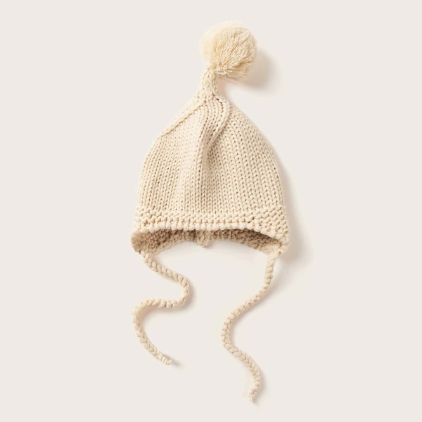 

Baby Braided Knitted Beanie, Beige