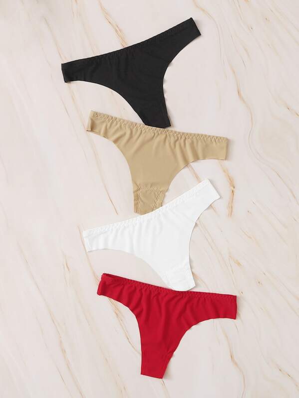 

4pack Solid Panty Set, Multicolor