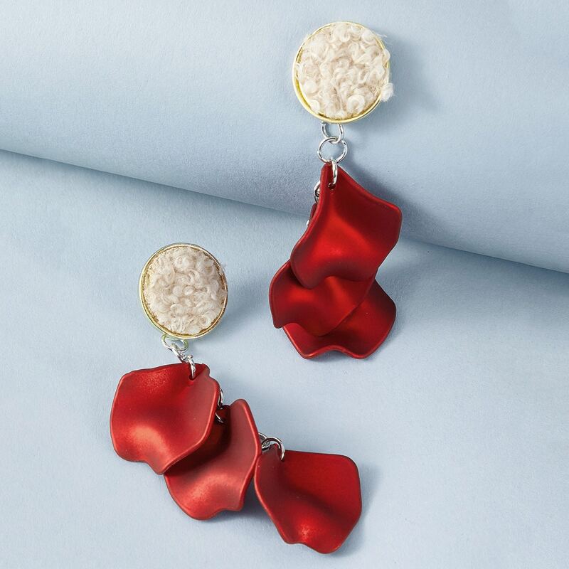 

1pair Flower Drop Earrings, Multicolor