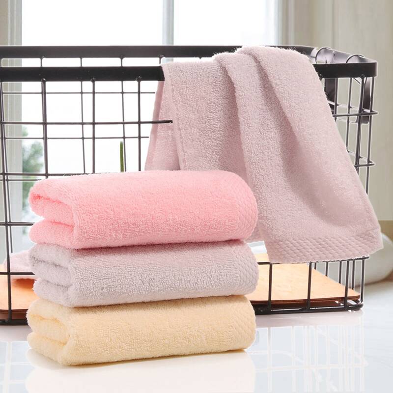 

1pc Solid Cotton Absorbent Towel, Multicolor