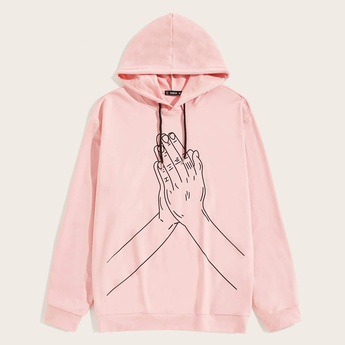 

Guys Figure Graphic Hoodie, Pink pastel