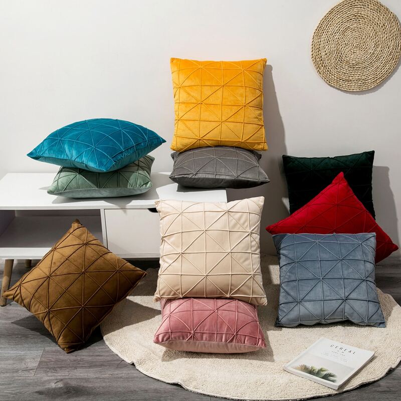 

1pc Grid Pattern Cushion Cover Without Filler, Multicolor
