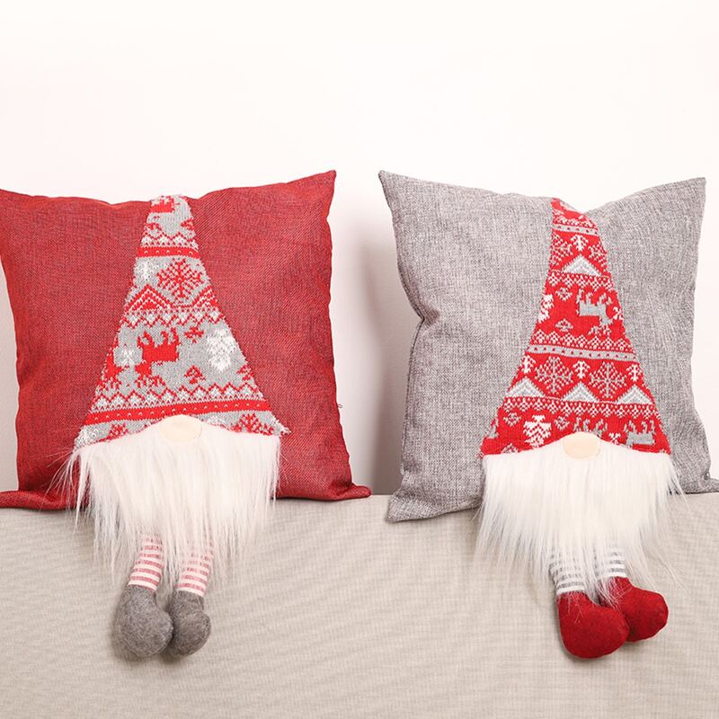 

1pc Christmas Gnome Doll Pendant Cushion Cover, Multicolor