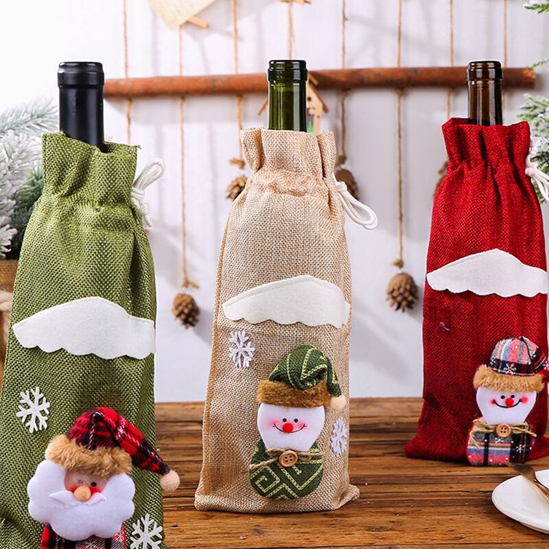 

1pc Christmas Wine Bottle Cover, Multicolor