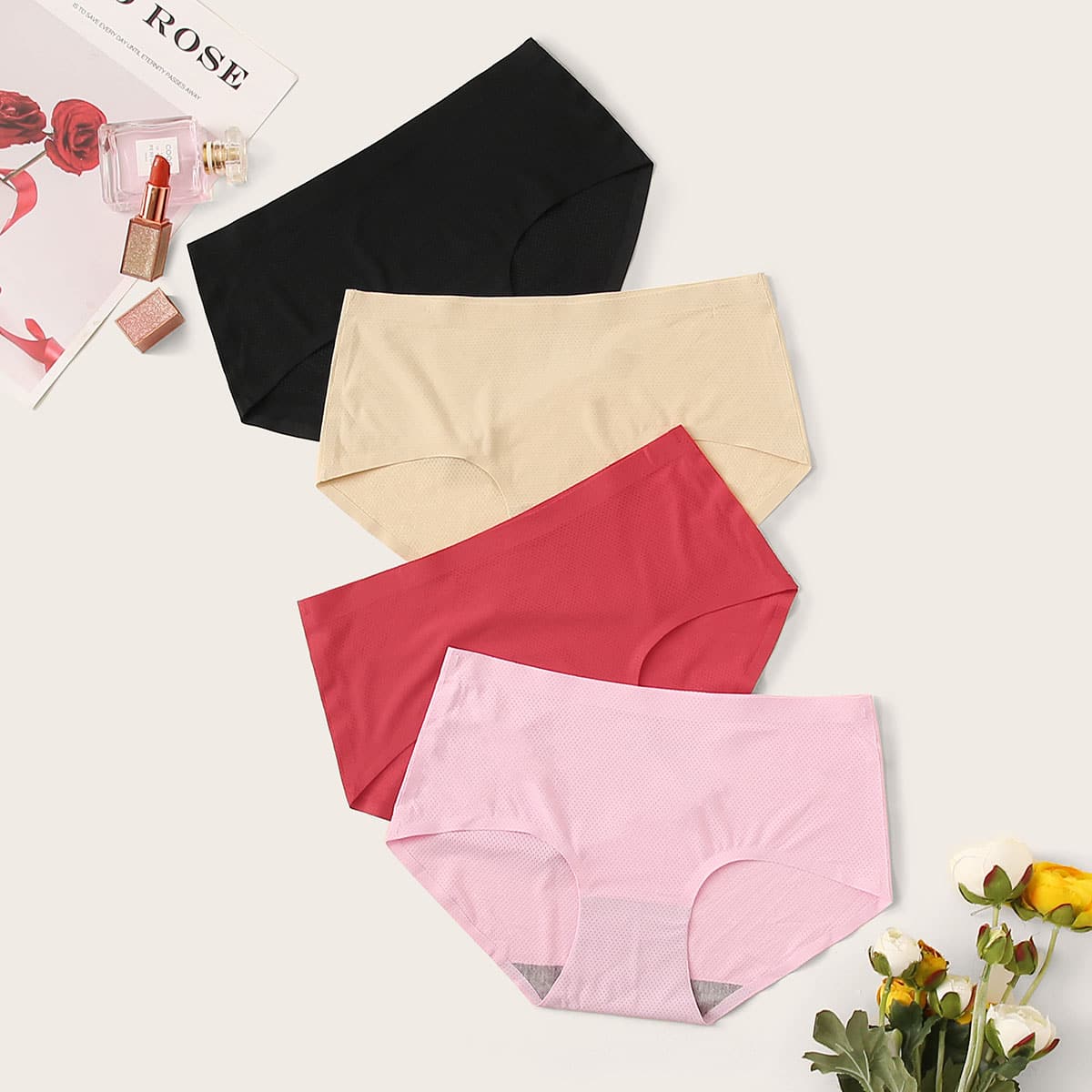 

4pack Solid Panty Set, Multicolor