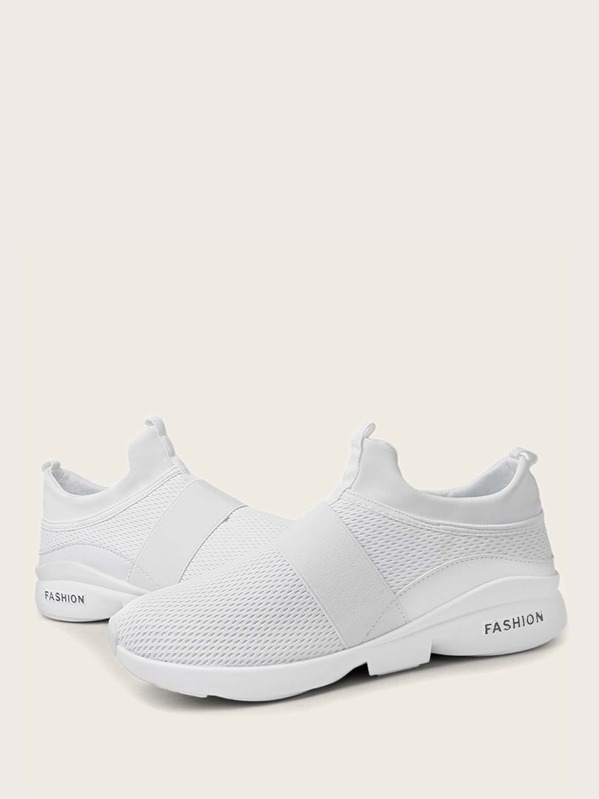 

Men Slip On Wide Fit Sneakers, White