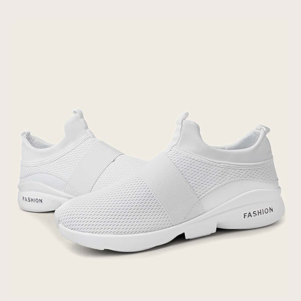 

Men Slip On Wide Fit Sneakers, White