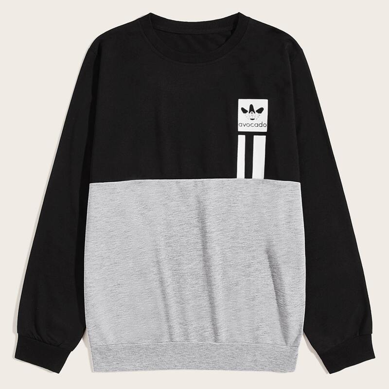 

Guys Two Tone Letter Graphic Sweatshirt, Multicolor