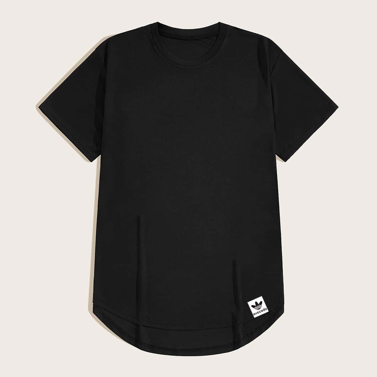 

Guys Letter Graphic High Low Tee, Black
