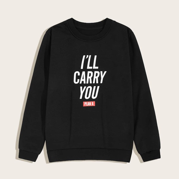 

Men Letter Graphic Sweatshirt, Black