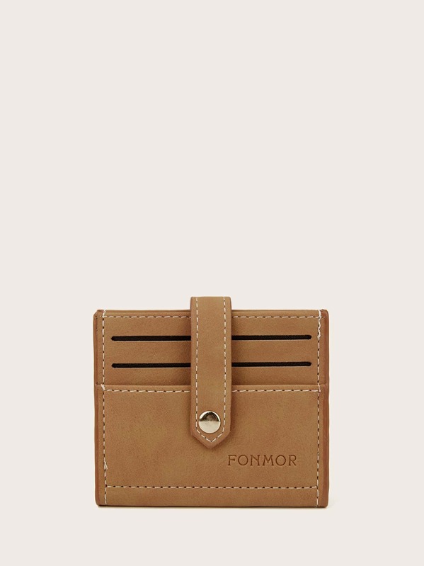 

Letter Embossed Card Case, Brown