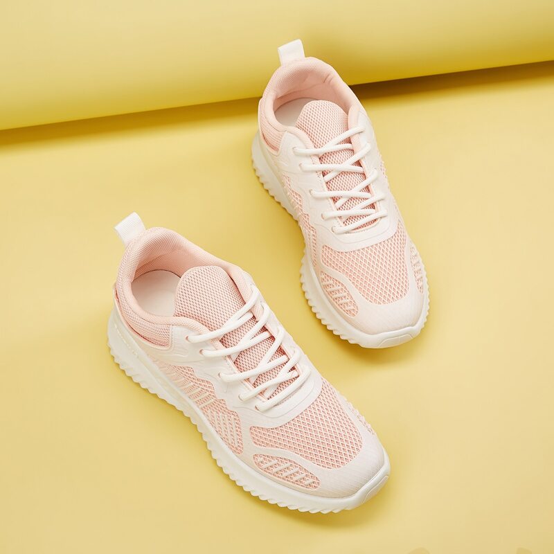 

Lace-up Front Mesh Panel Sneakers, Pink