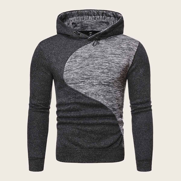 

Men Two Tone Drawstring Hoodie, Multicolor