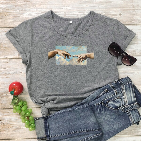 

Hands Print Short Sleeve Tee, Grey