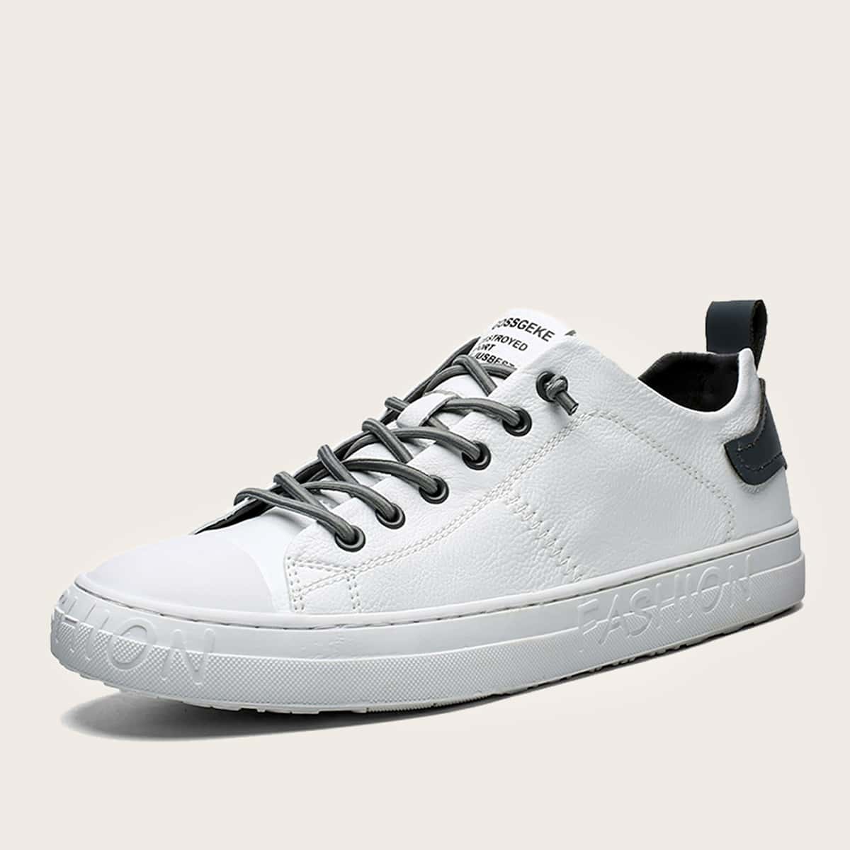 

Guys Stitch Detail Low Top Sneakers, White