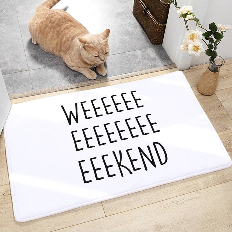 

Letter Graphic Floor Mat, White