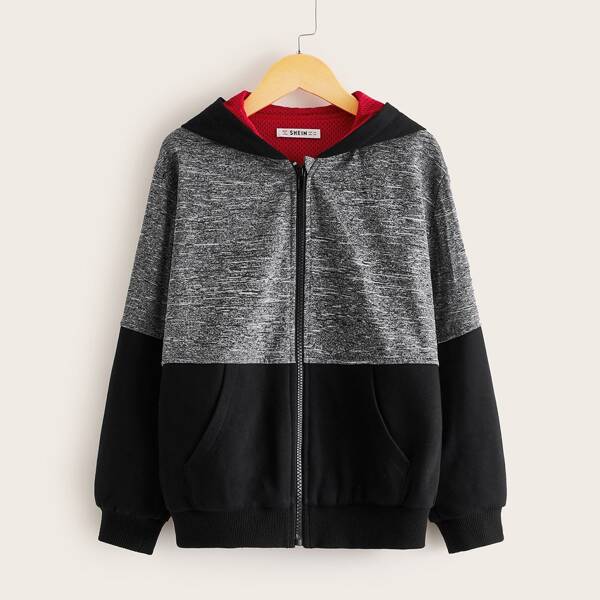 

Boys Zip Up Colorblock Hooded Sweatshirt, Multicolor