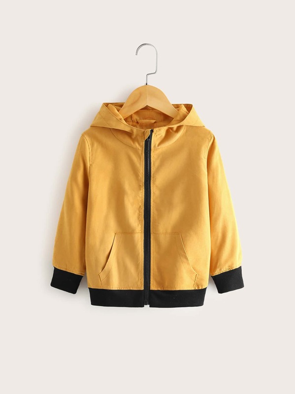 

Toddler Boys Pocket Front Zip-up Hooded Jacket, Yellow
