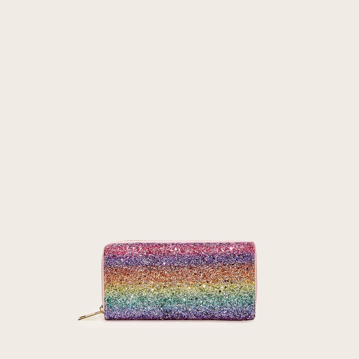 

Rainbow Glitter Design Purse, Multicolor