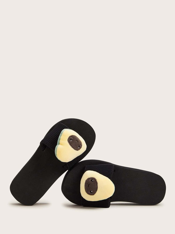 

Girls Avocado Decor Flat Sliders, Yellow