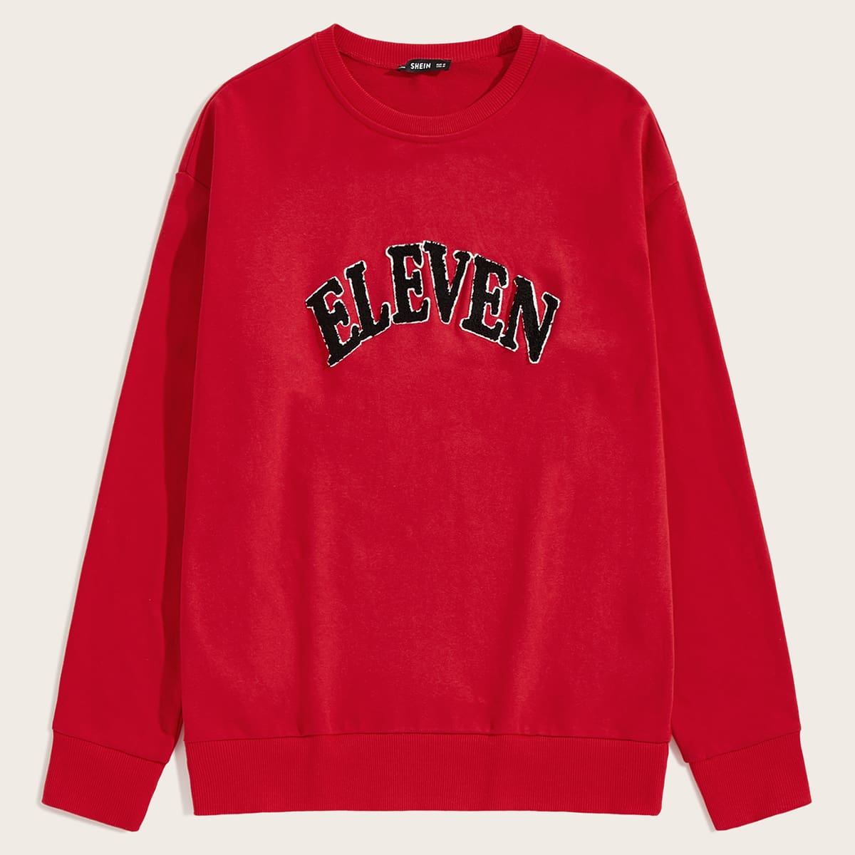 

Guys Letter Embroidered Pullover, Red bright
