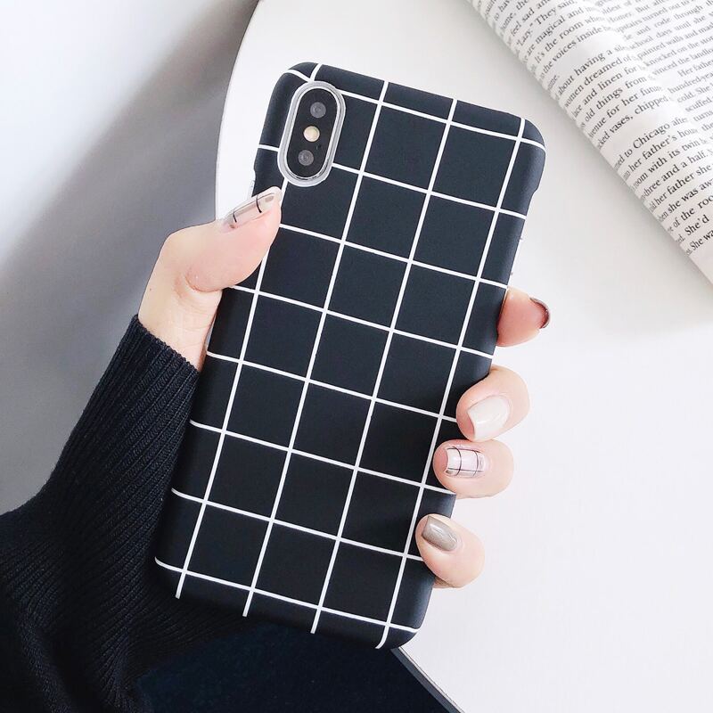 

1pc Grid Pattern iPhone Case