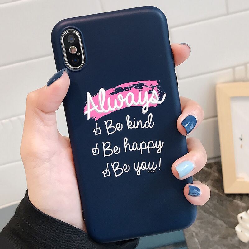 

1pc Letter Graphic iPhone Case, Navy