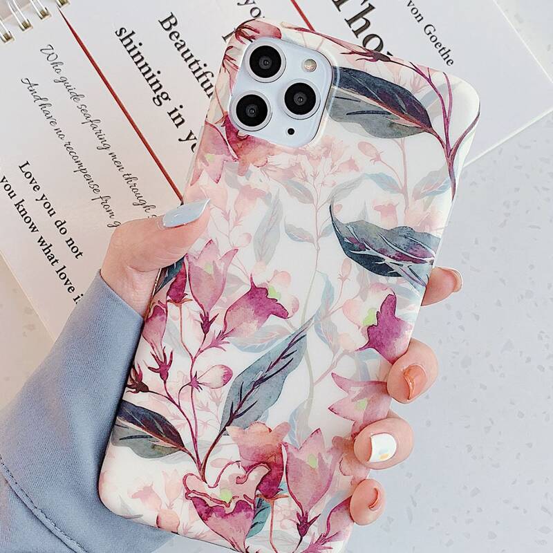 

1pc Flower Pattern iPhone Case, Multicolor