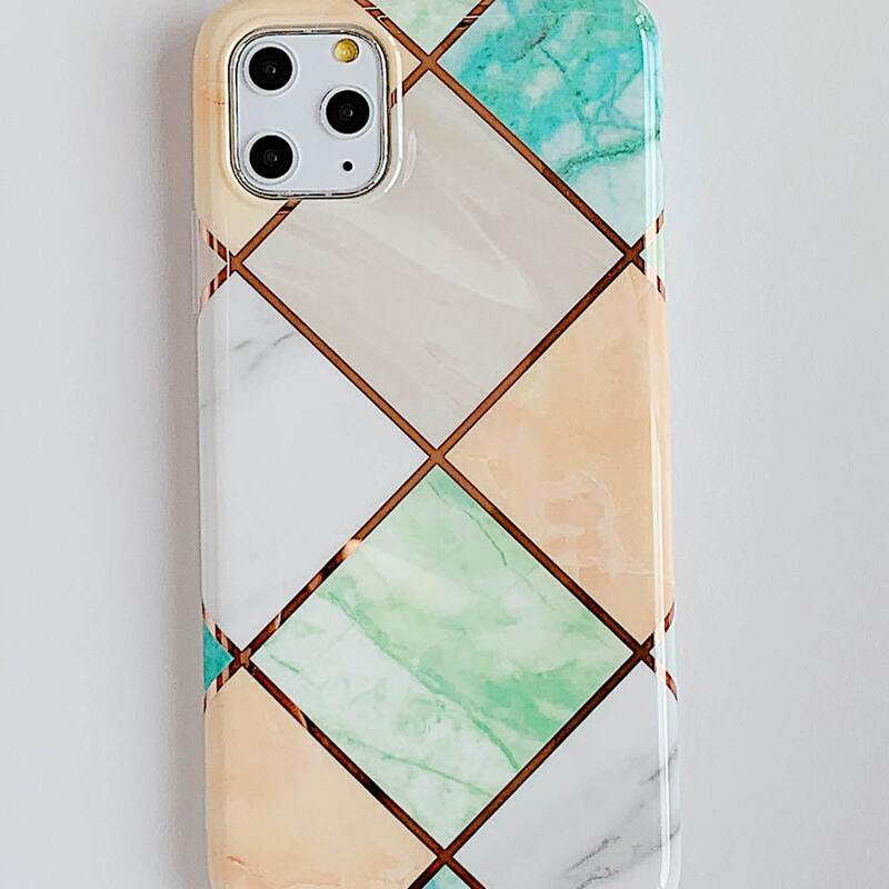 

1pc Plating Marble Pattern iPhone Case
