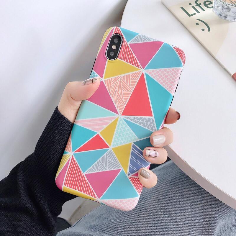 

1pc Geometric Pattern iPhone Case