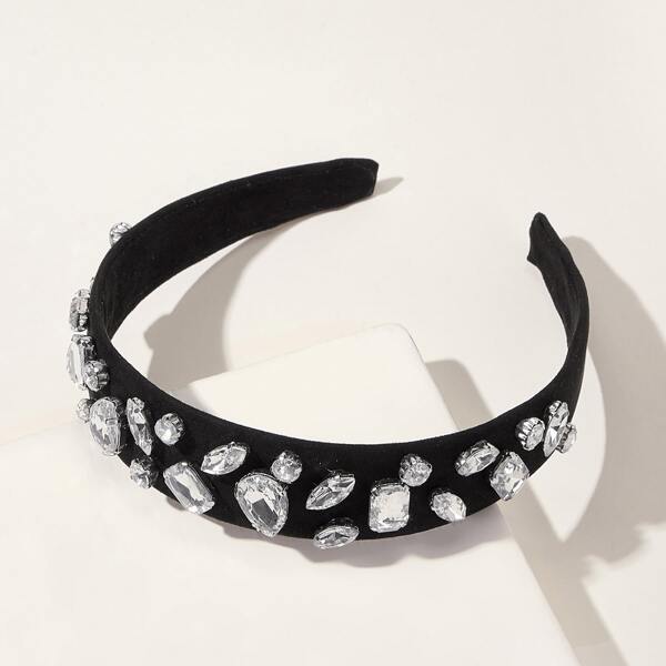 

Girls Rhinestone Engraved Hair Hoop, Black