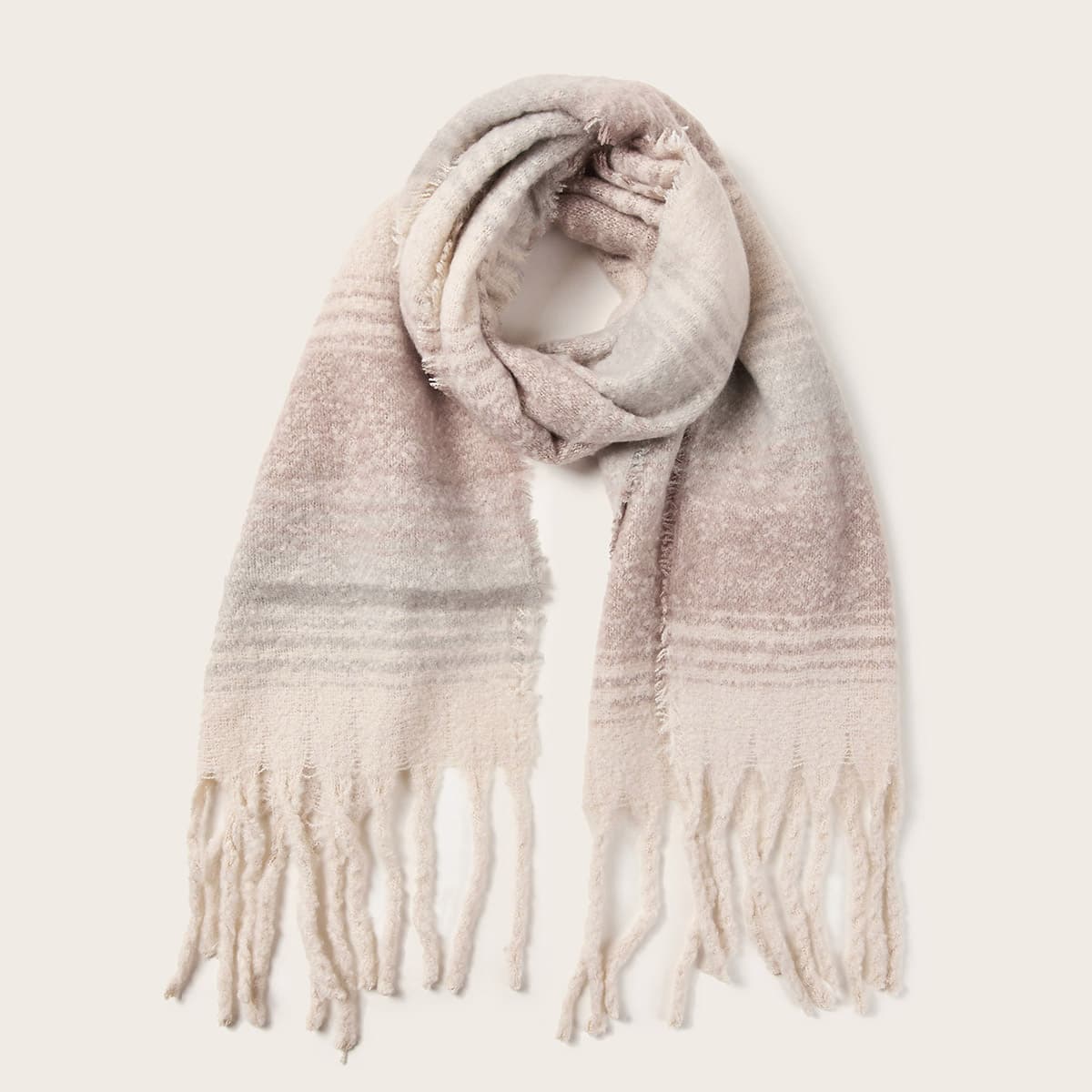 

Plaid Fringe Hem Scarf, Multicolor