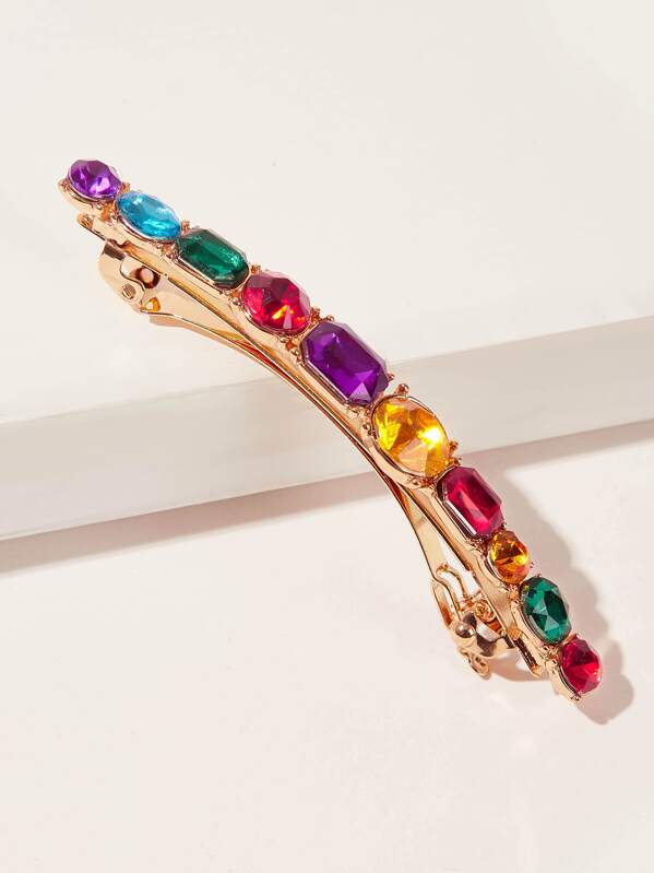 

Rhinestone Engraved Hair Clip, Gold
