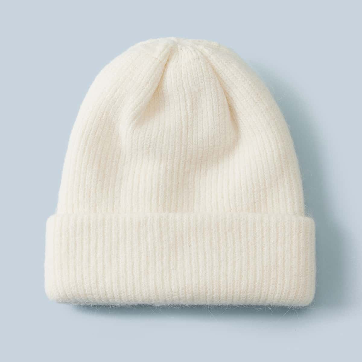 

Solid Knit Beanie, White