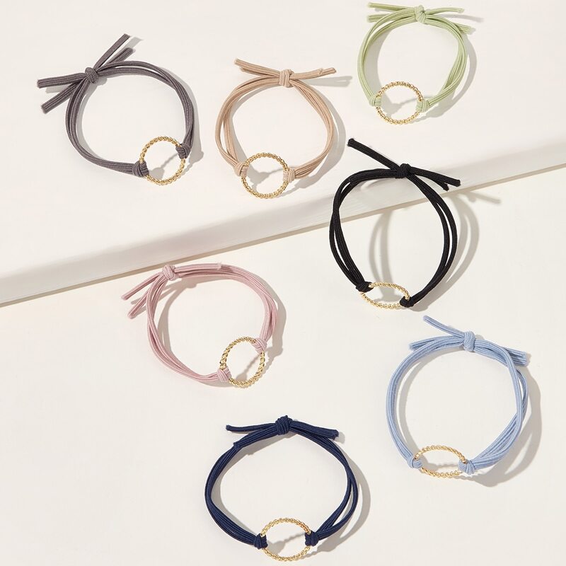 

7pcs Hoop Hair Tie, Multicolor