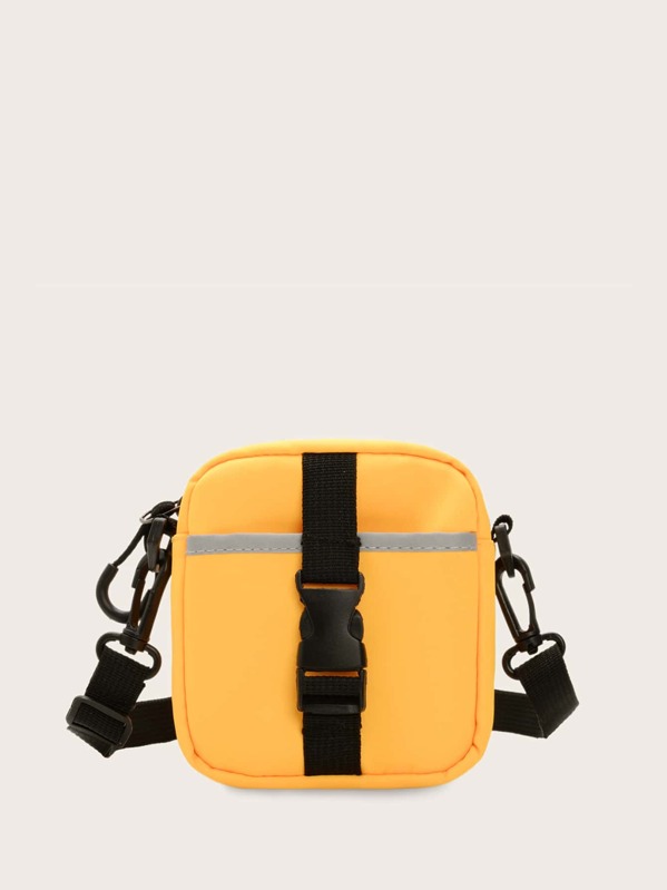 

Girls Release Buckle Decor Crossbody Bag, Yellow
