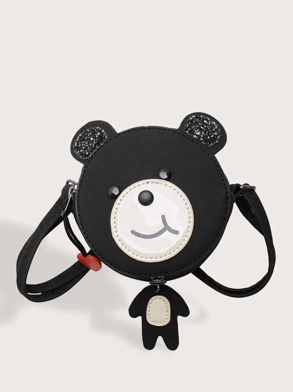 

Girls Cartoon Design Crossbody Bag, Black