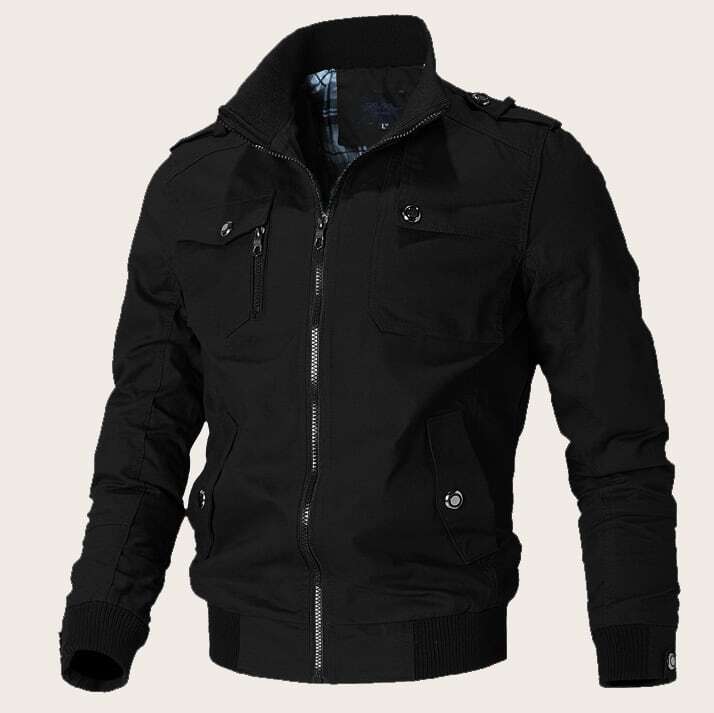 

Guys Flap Pocket Solid Jacket, Black