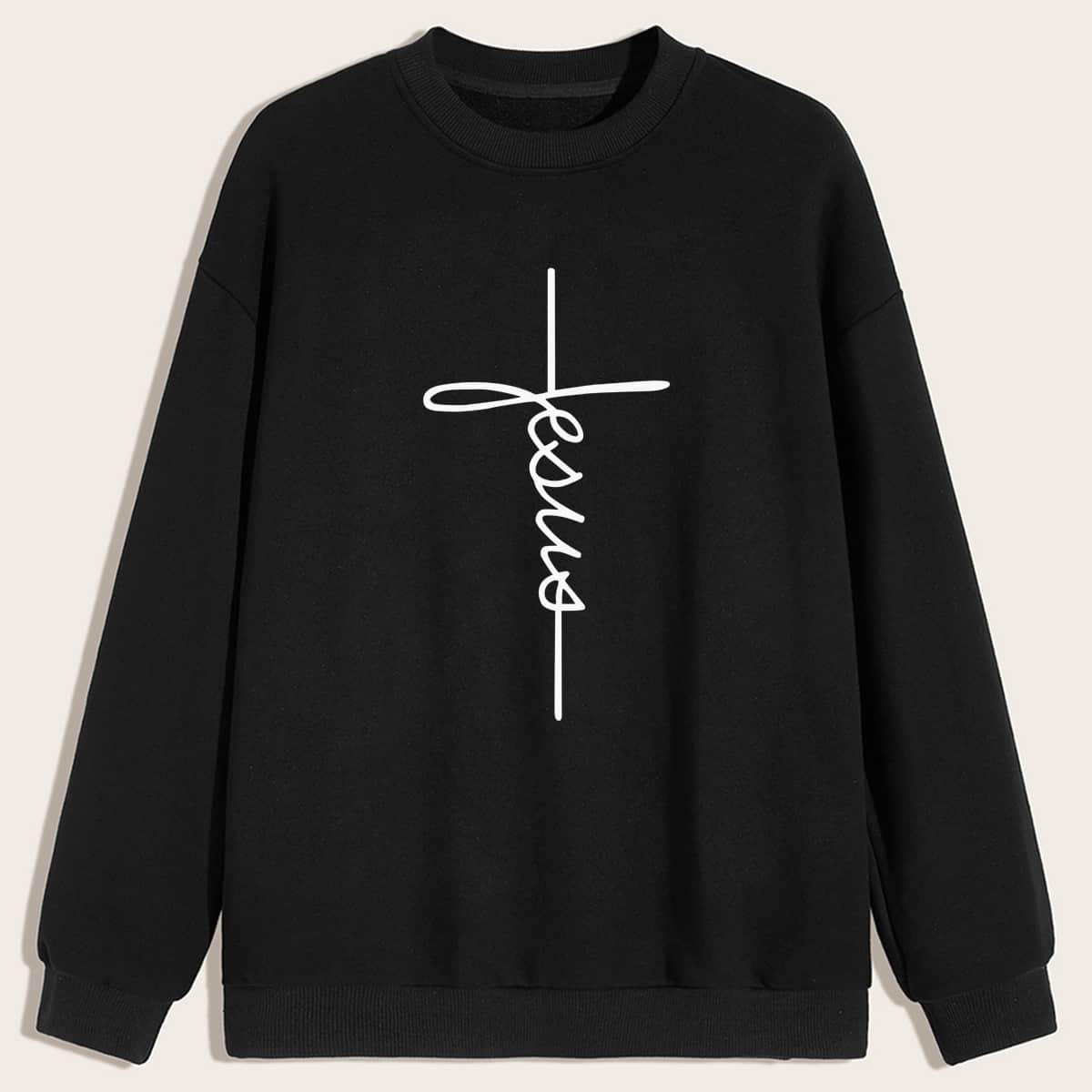 

Guys Letter Graphic Sweatshirt, Black