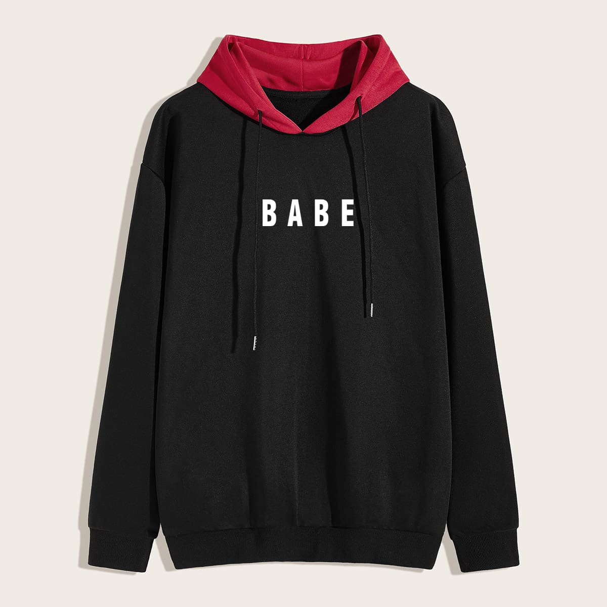 

Guys Letter Graphic Drawstring Hoodie, Black