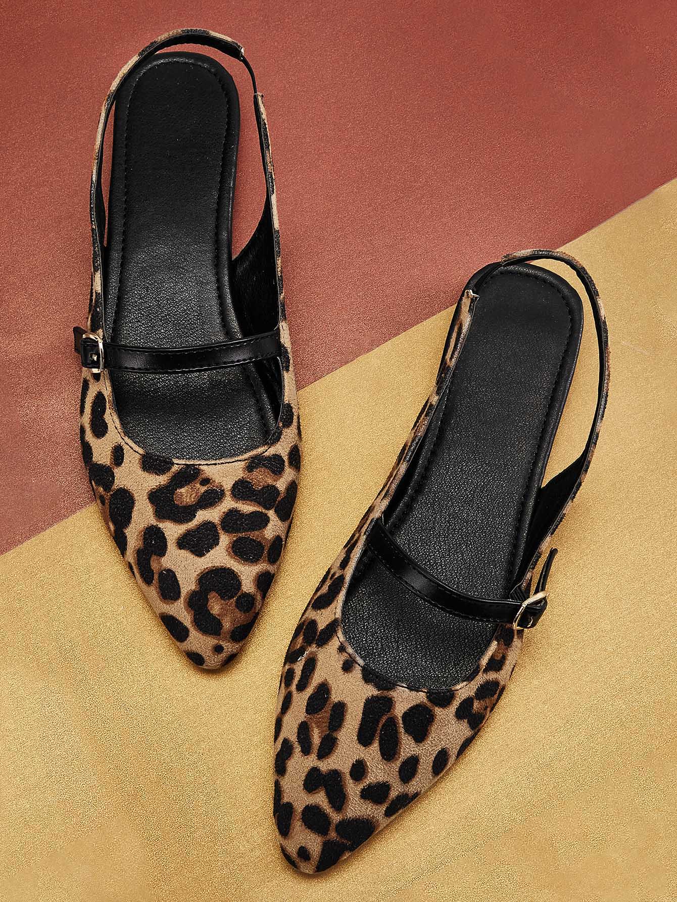 slingback leopard flats