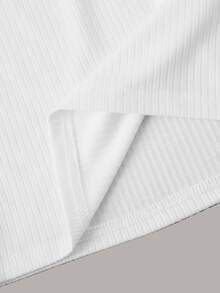 SHEIN Unity Rib-knit One-Shoulder Crop Top - White - View 6