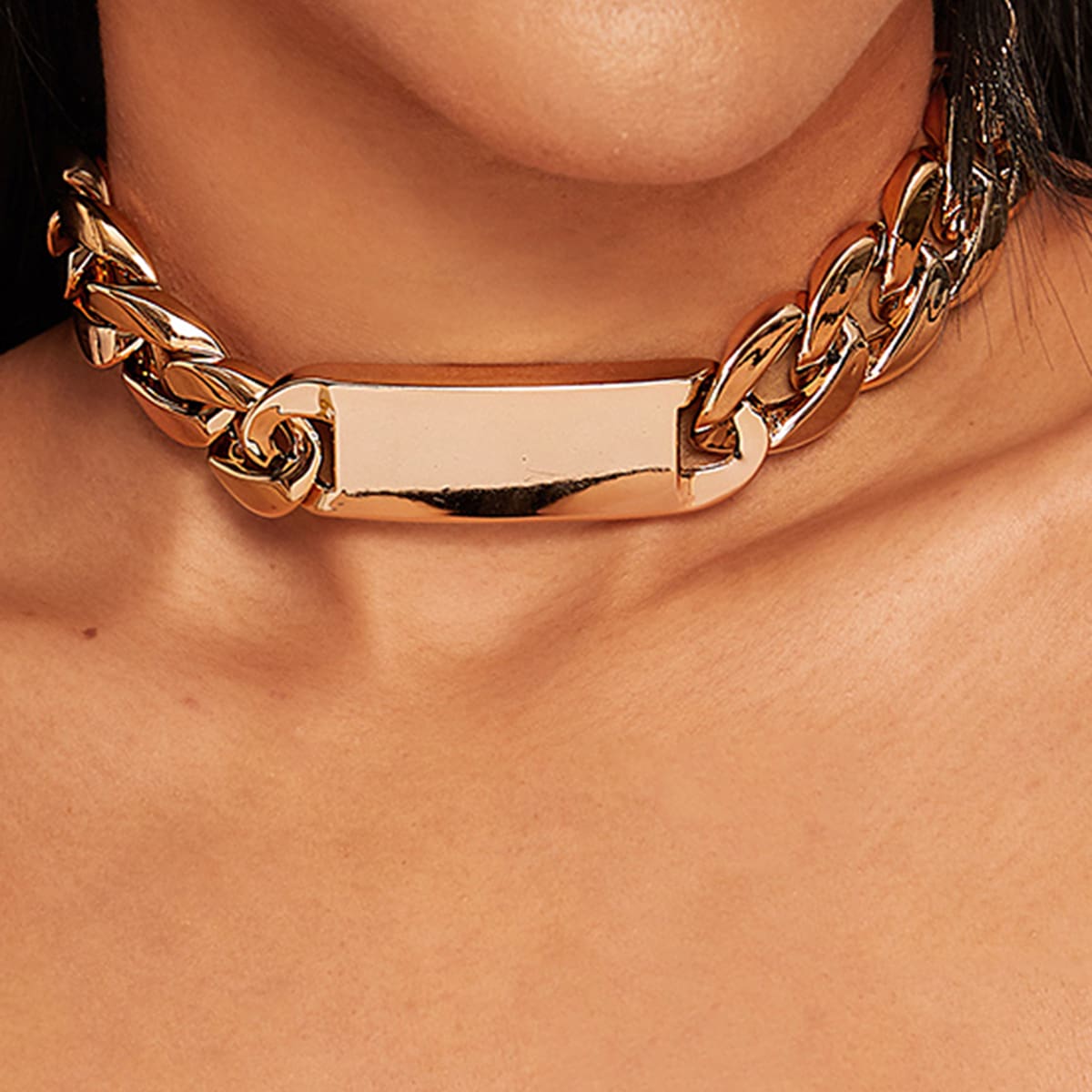 

1pc Chain Choker, Gold