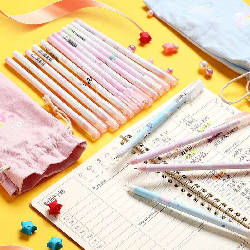 

12pcs Cartoon Graphic Gel Pen With Bag