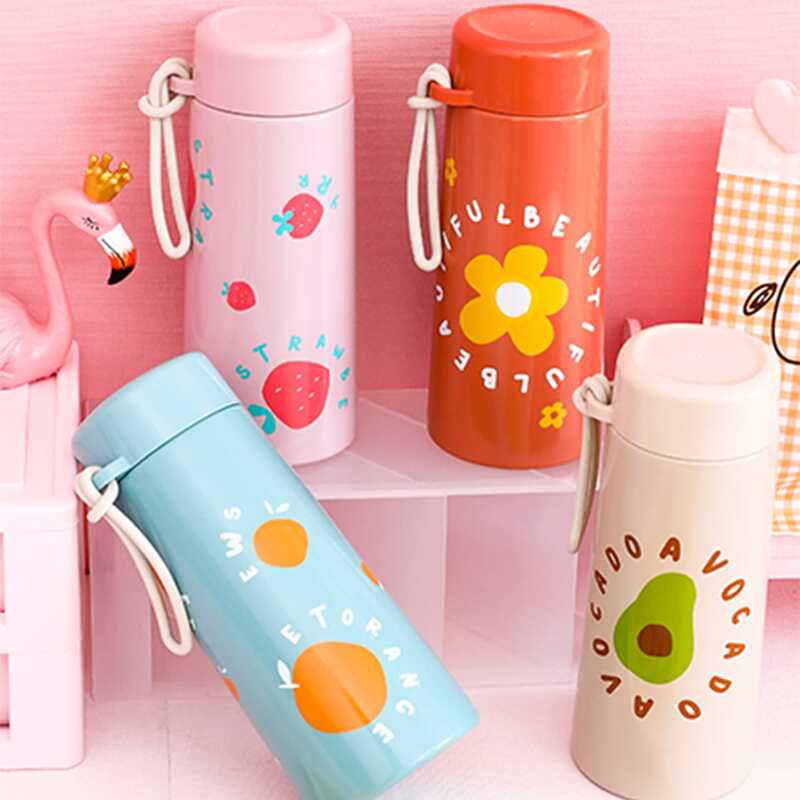 

1pc Fruit Print Stainless Steel Vacuum Cup, Multicolor