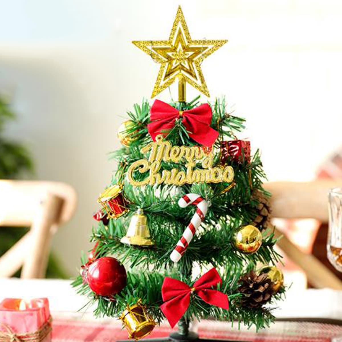 

1pc Desktop Mini Christmas Tree Decoration, Multicolor