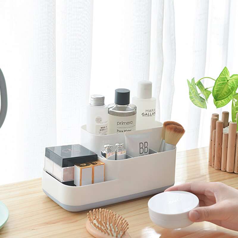 

1pc Desktop Multi-compartment Storage Box, White
