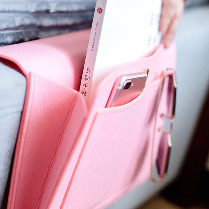 

1pc Felt Storage Bag, Pink